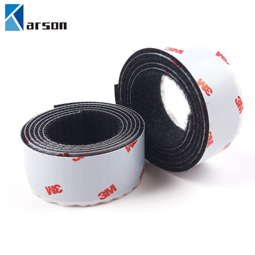 Reclosable fastener 3M Scotchmate SJ3526N, SJ3526 Velcro-hook, adhesive  rubber, black, 25mm * 45,7m